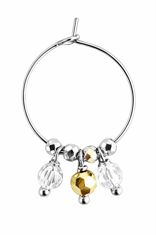 Mono Orecchino in Acciaio con Cristalli firmato Vizio Gioielli