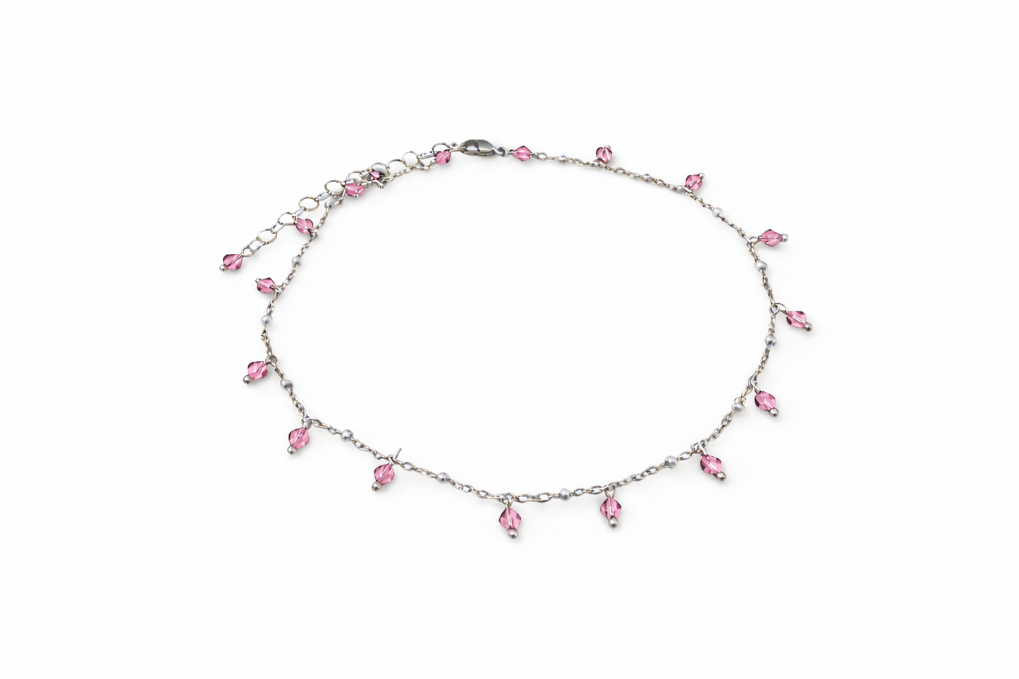 Girocollo in acciaio e cristalli Swarovski rosa Vizio Gioielli