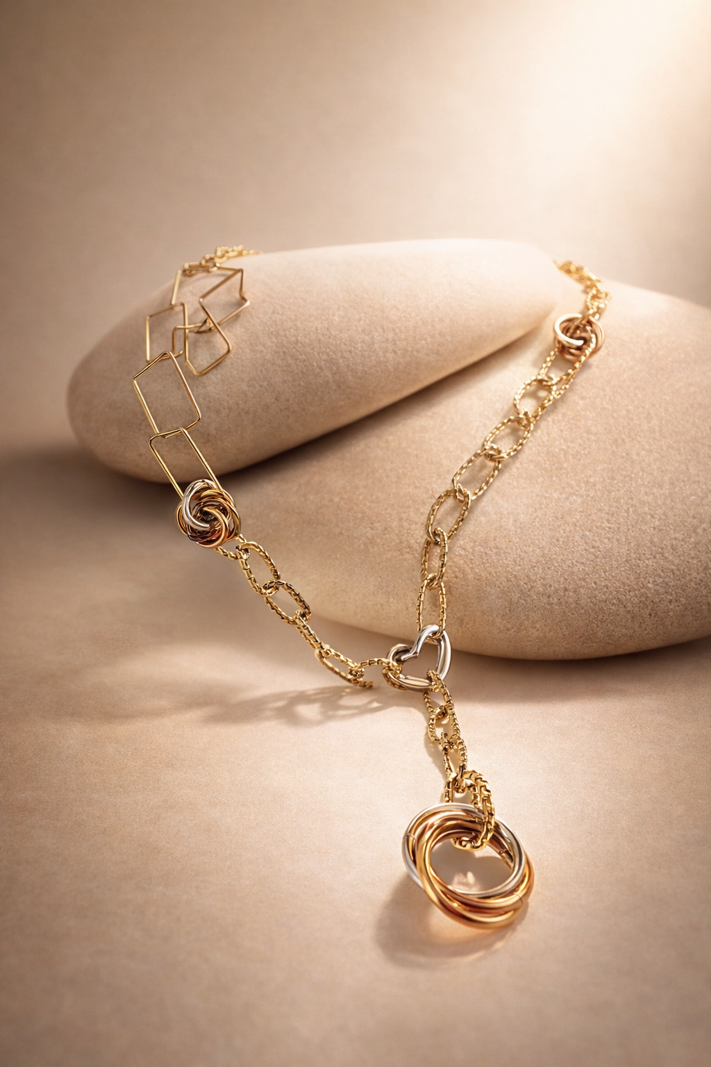 Collana in acciaio dorato Vizio Gioielli