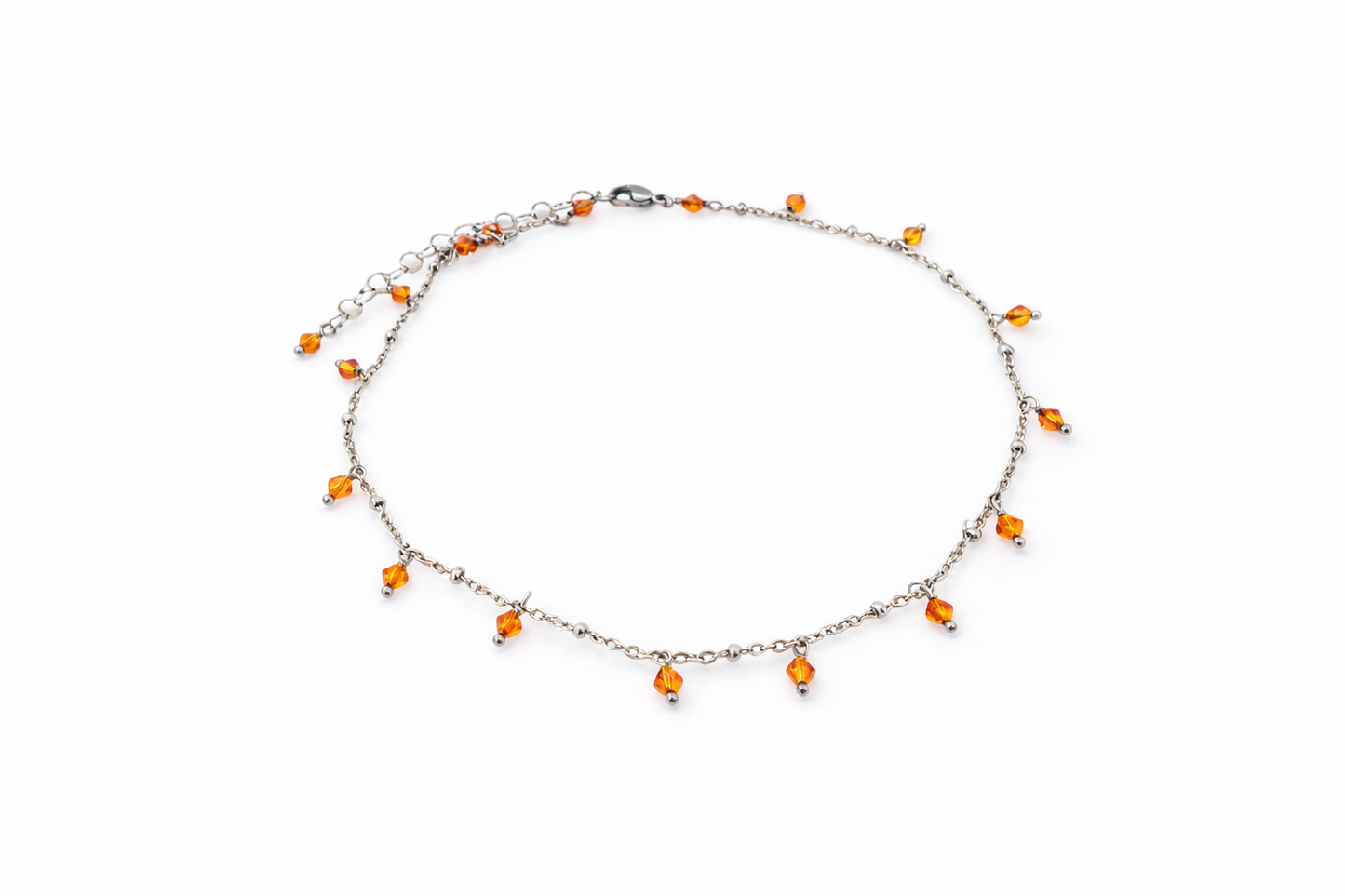 Girocollo in acciaio e cristalli Swarovski arancioni Vizio Gioielli