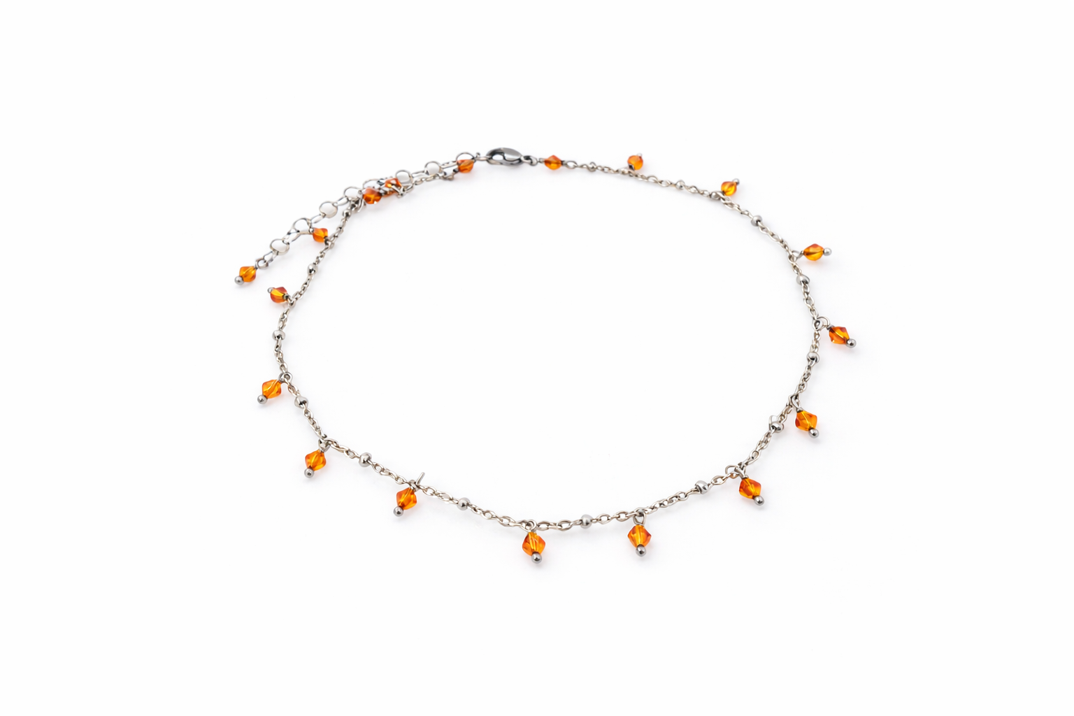 Girocollo in acciaio e cristalli Swarovski arancioni Vizio Gioielli