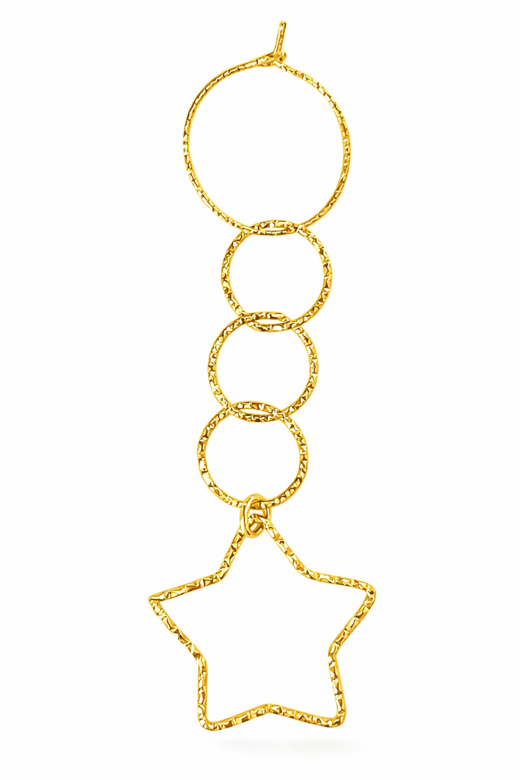 Mono Orecchino in acciaio dorato firmato Vizio Gioielli