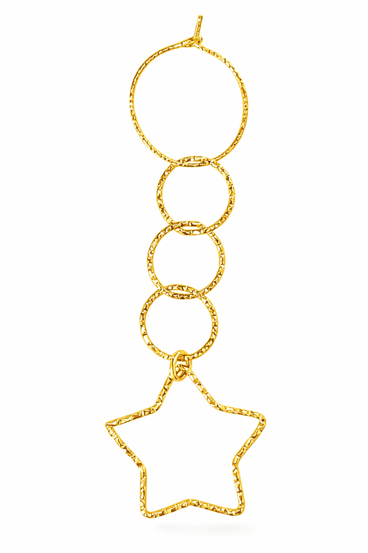 Mono Orecchino in acciaio dorato firmato Vizio Gioielli