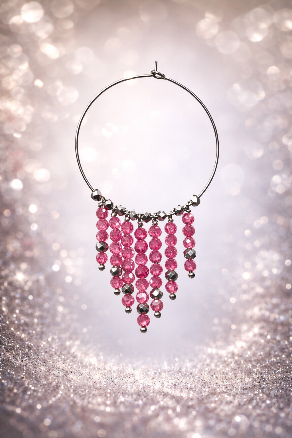 Mono Orecchino Glam Pink Hoop firmato Vizio Gioielli