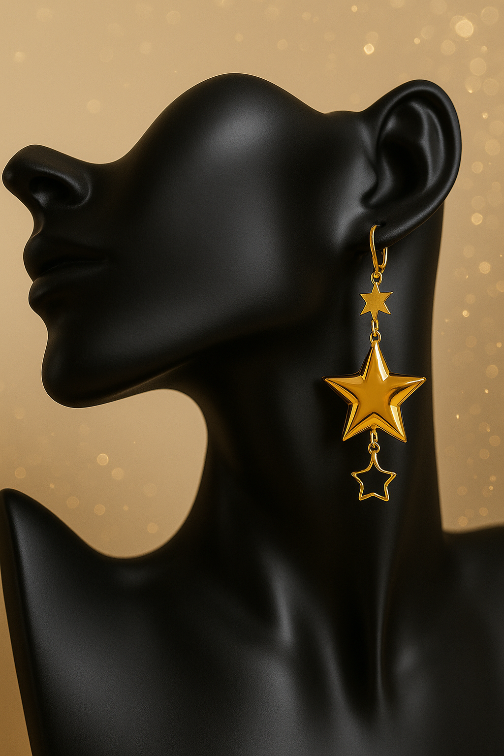 Mono orecchino in acciaio dorato