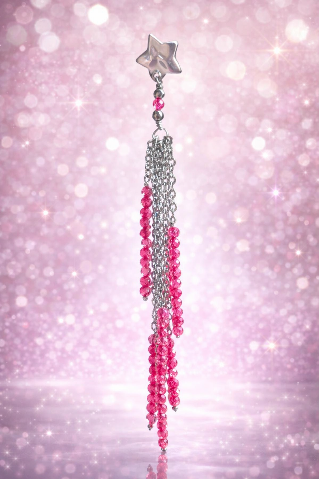 Mono Orecchino Glam Pink Cascade firmato Vizio Gioielli