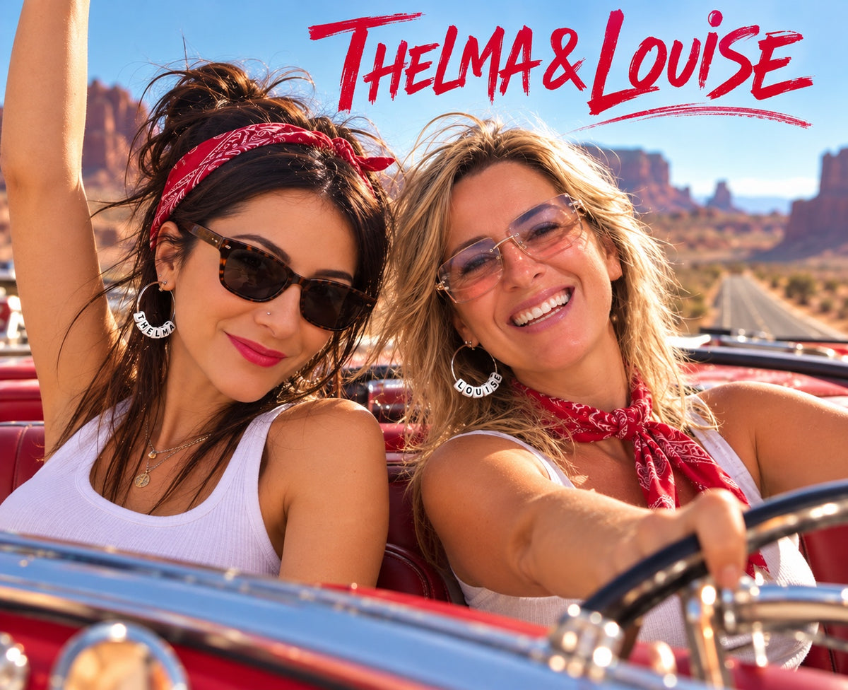 Orecchini a cerchio Thelma & Louise in acciaio silver color – Collezione Dillo! Vizio Gioielli