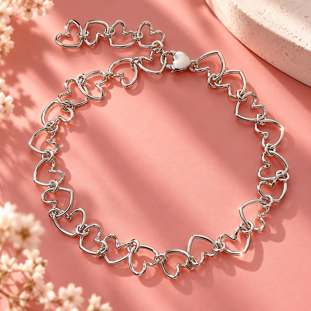 Girocollo Cuore Pop in acciaio silver con cuori traforati – Vizio Gioielli