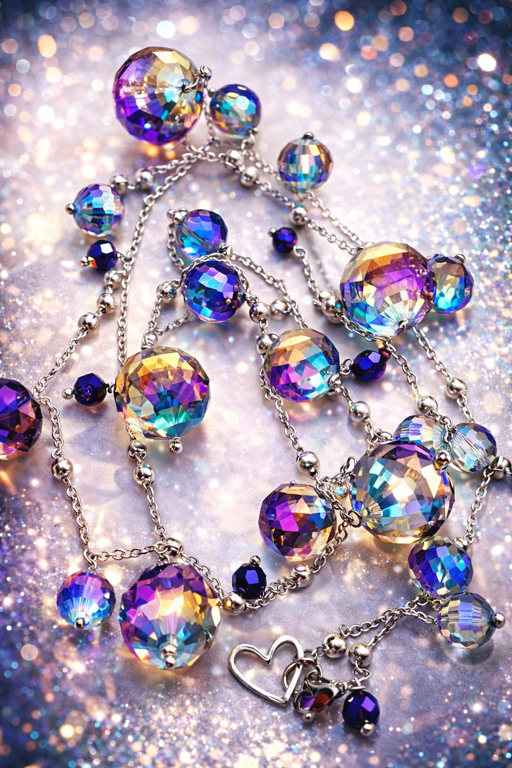 Collana  in acciaio E cristalli a firmati Vizio Gioielli 