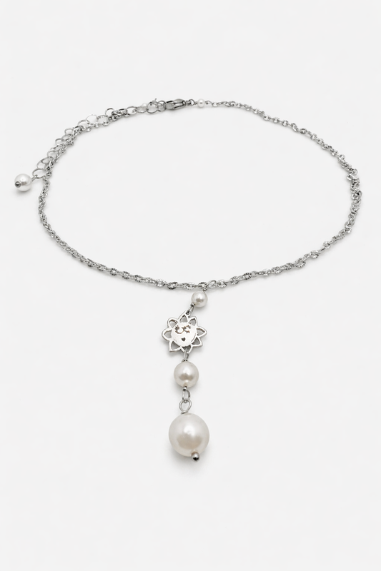 Girocollo in acciaio e perle di madreperla Vizio Gioielli