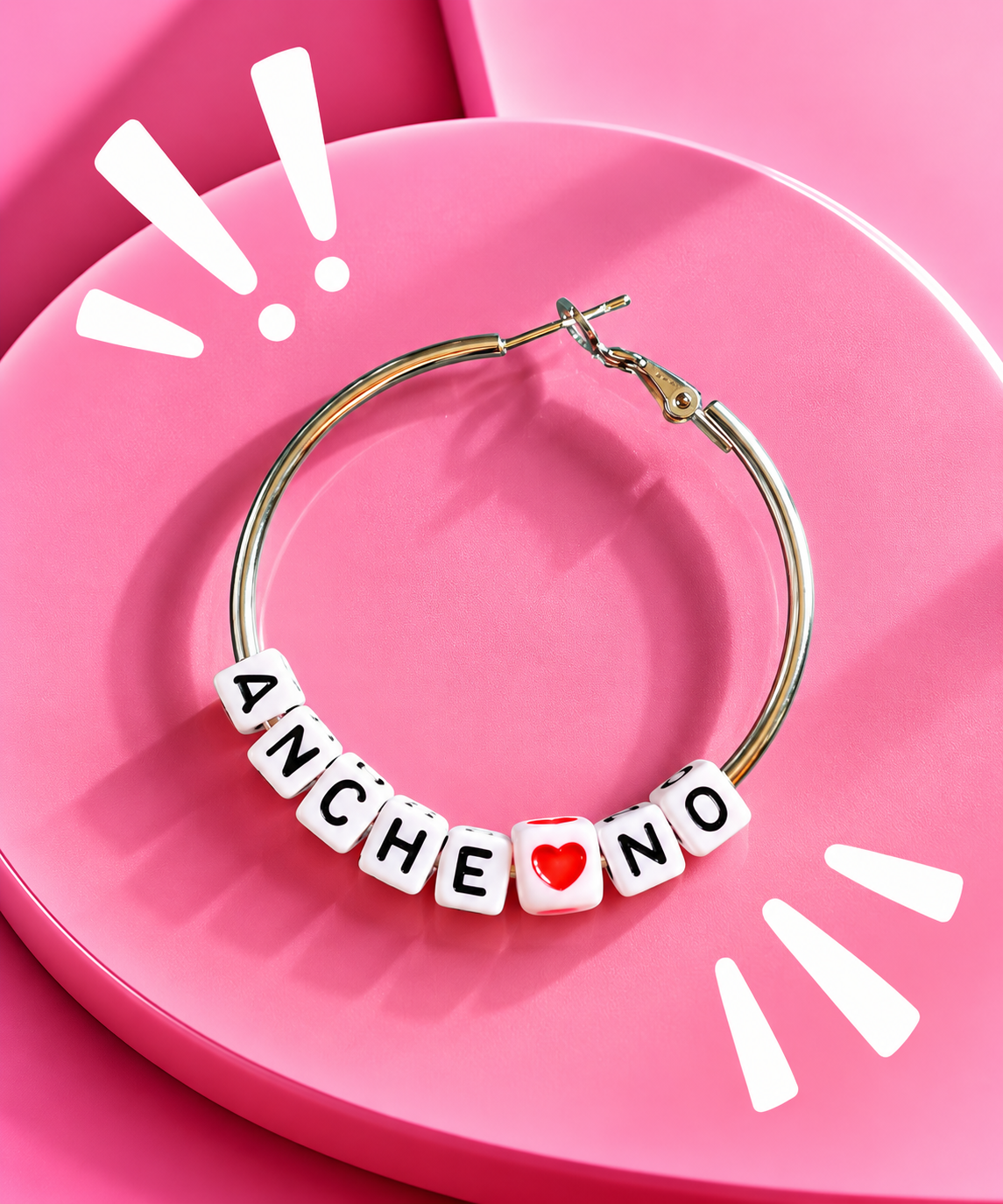 Mono orecchino Anche No in acciaio silver color da 5 cm – Collezione Dillo! Vizio Gioielli