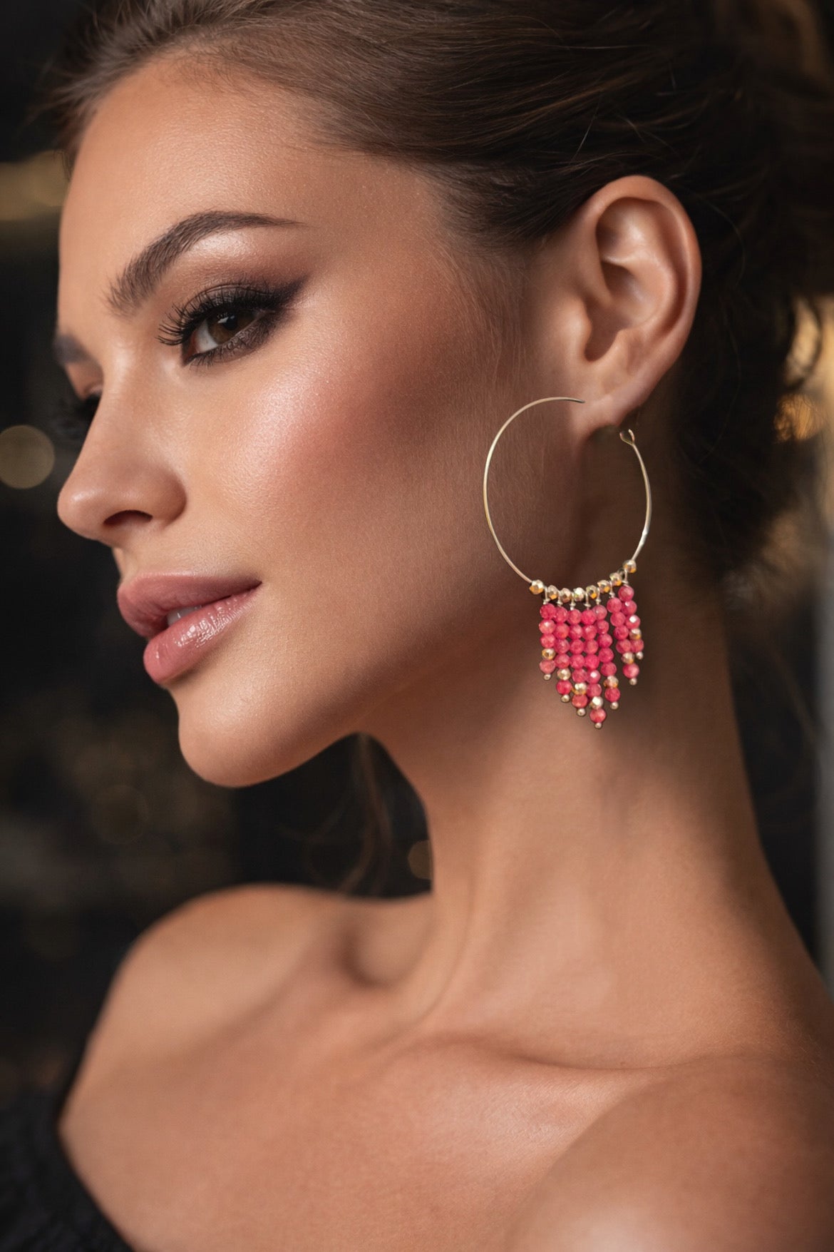 Mono Orecchino Glam Pink Hoop firmato Vizio Gioielli