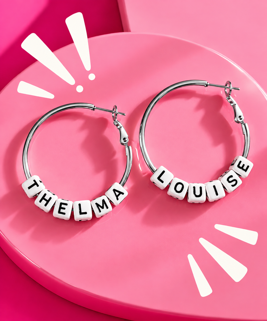 Orecchini a cerchio Thelma & Louise in acciaio silver color – Collezione Dillo! Vizio Gioielli