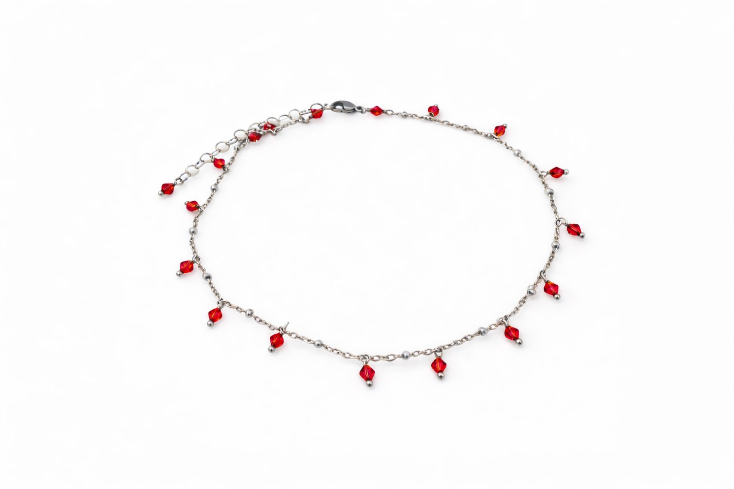 Girocollo in acciaio e cristalli Swarovski rossi Vizio Gioielli