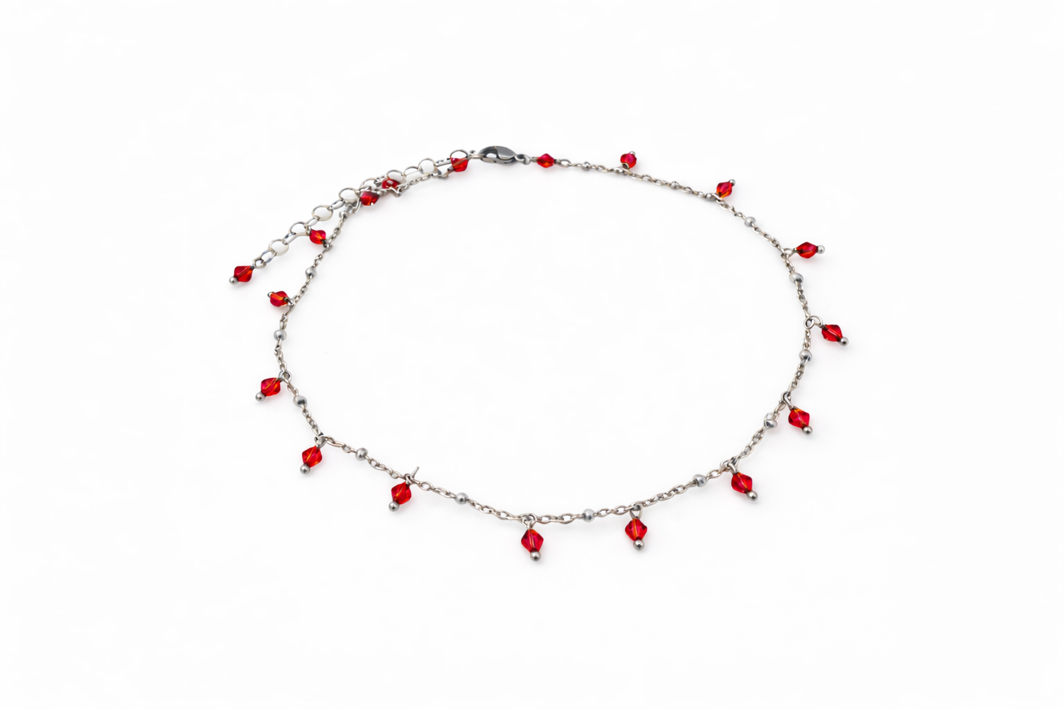 Girocollo in acciaio e cristalli Swarovski rossi Vizio Gioielli