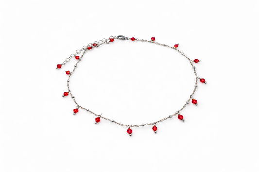 Girocollo in acciaio e cristalli Swarovski rossi Vizio Gioielli