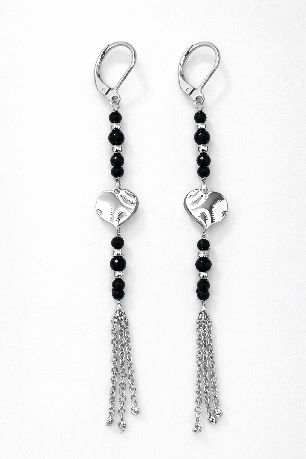 Orecchini in acciaio e spinelli firmati Vizio Gioielli 