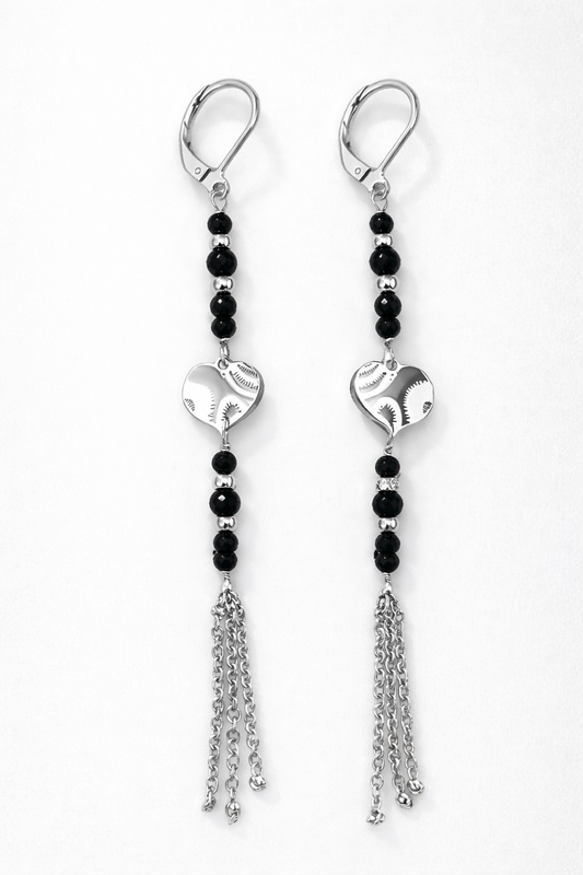 Orecchini in acciaio e spinelli firmati Vizio Gioielli 