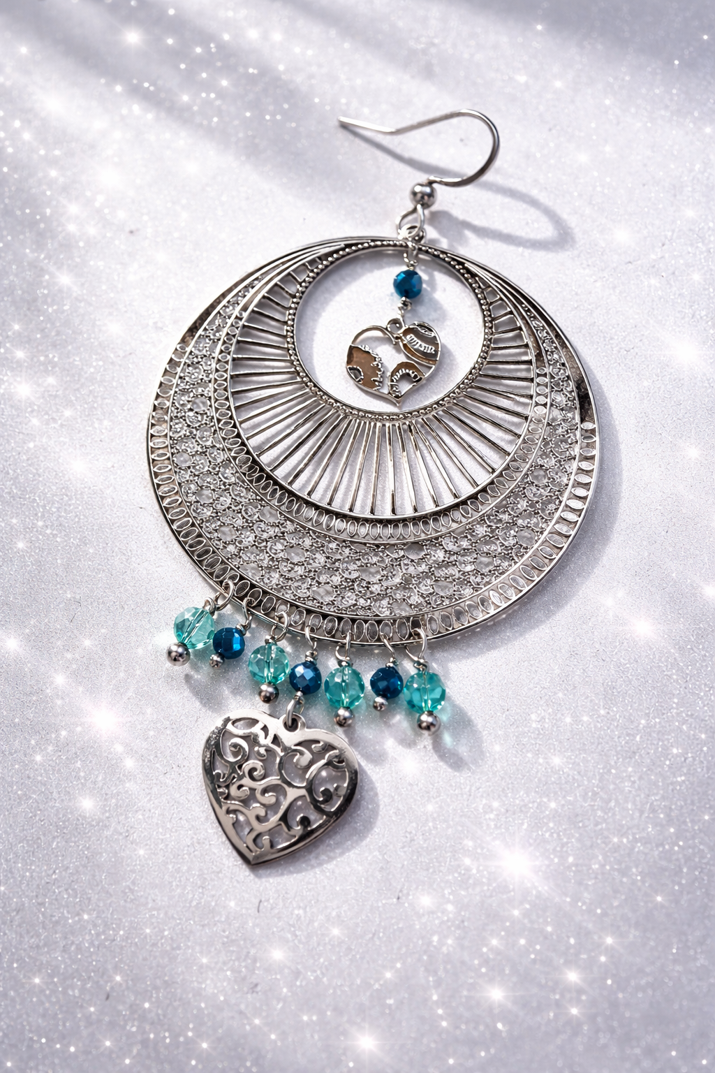 Mono Orecchino Ibiza Mandala blu firmato Vizio Gioielli