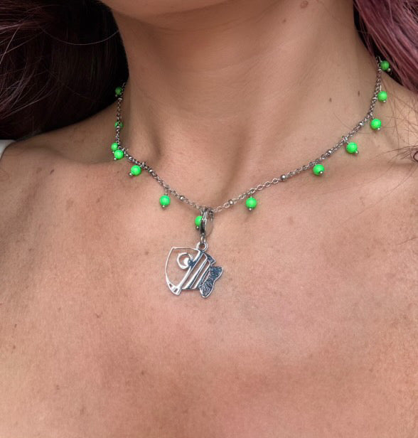 girocollo  in acciaio e perle Swarovski 