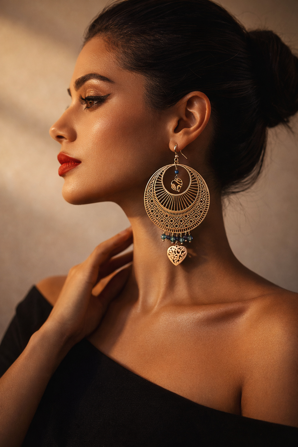 Mono Orecchino Ibiza Mandala blu firmato Vizio Gioielli