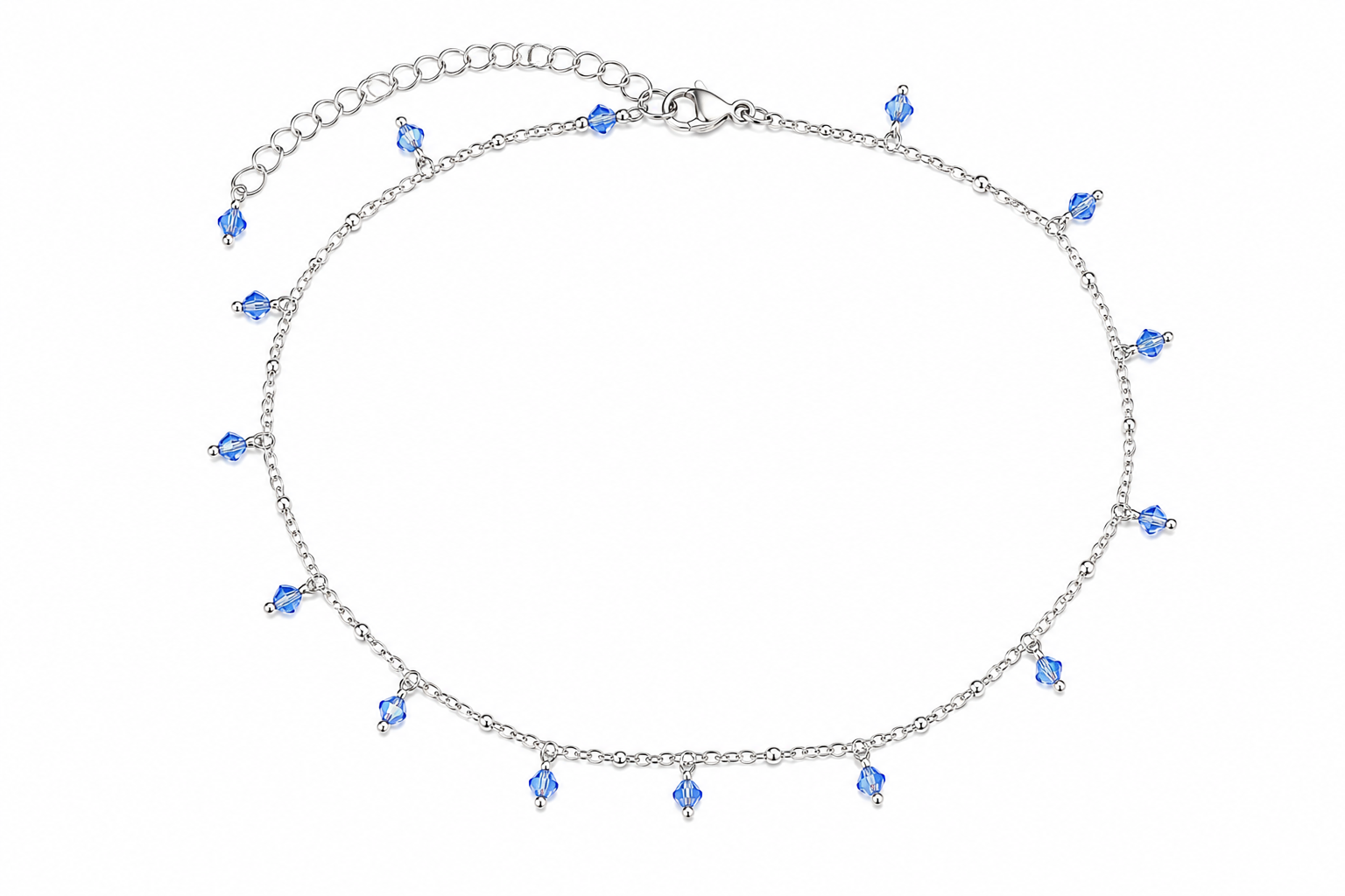 Girocollo Sapphire Glitter – Collana in acciaio con cristalli Preciosa regolabile