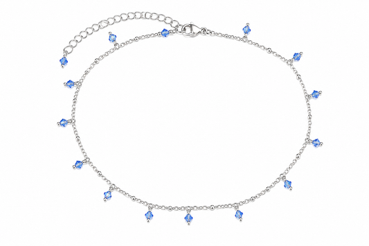 Girocollo Sapphire Glitter – Collana in acciaio con cristalli Preciosa regolabile