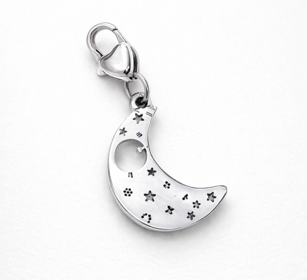 Ciondolo in acciaio luna firmato Vizio Gioielli