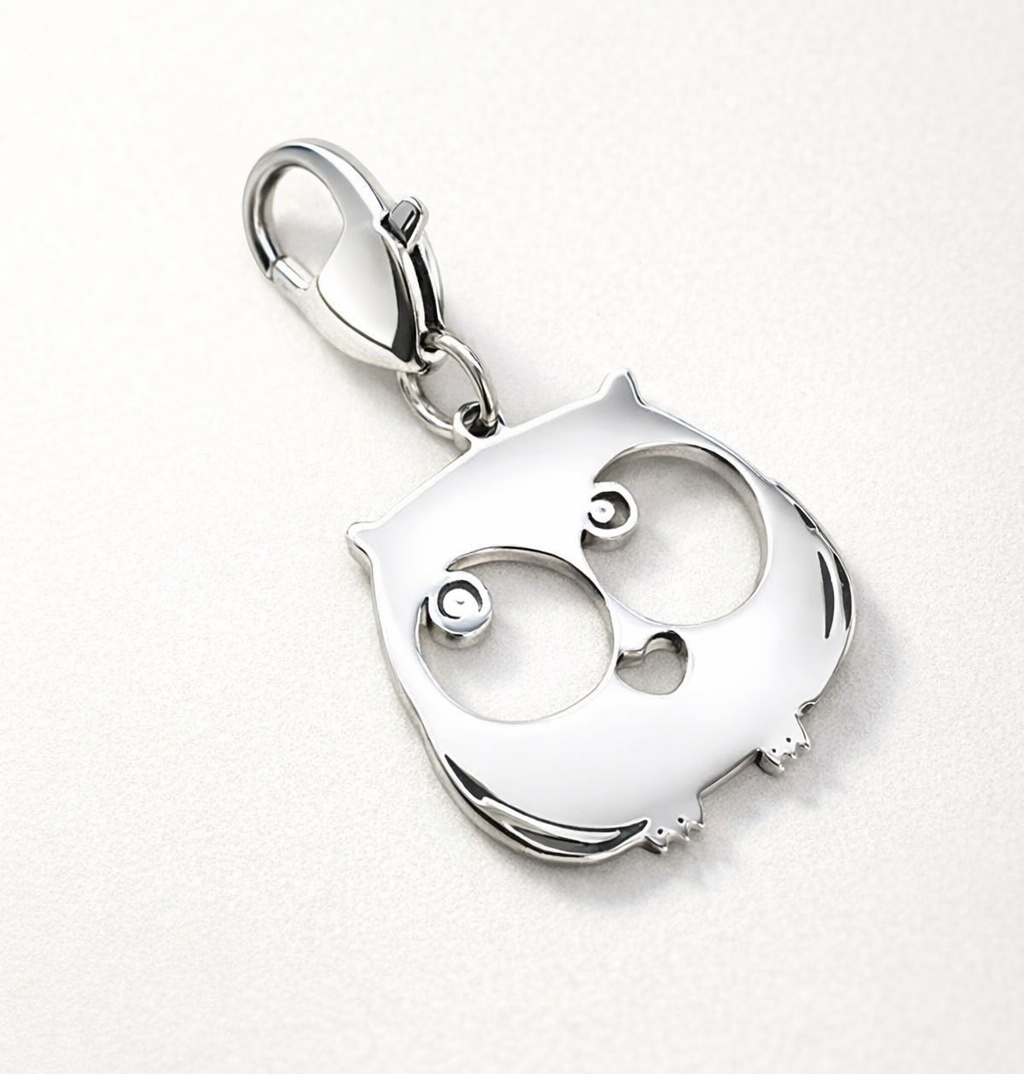 Ciondolo in acciaio gufo firmato Vizio Gioielli