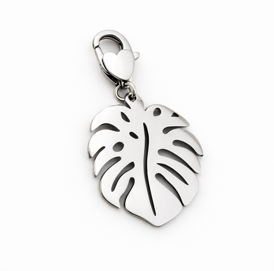 Ciondolo in acciaio foglia firmato Vizio Gioielli