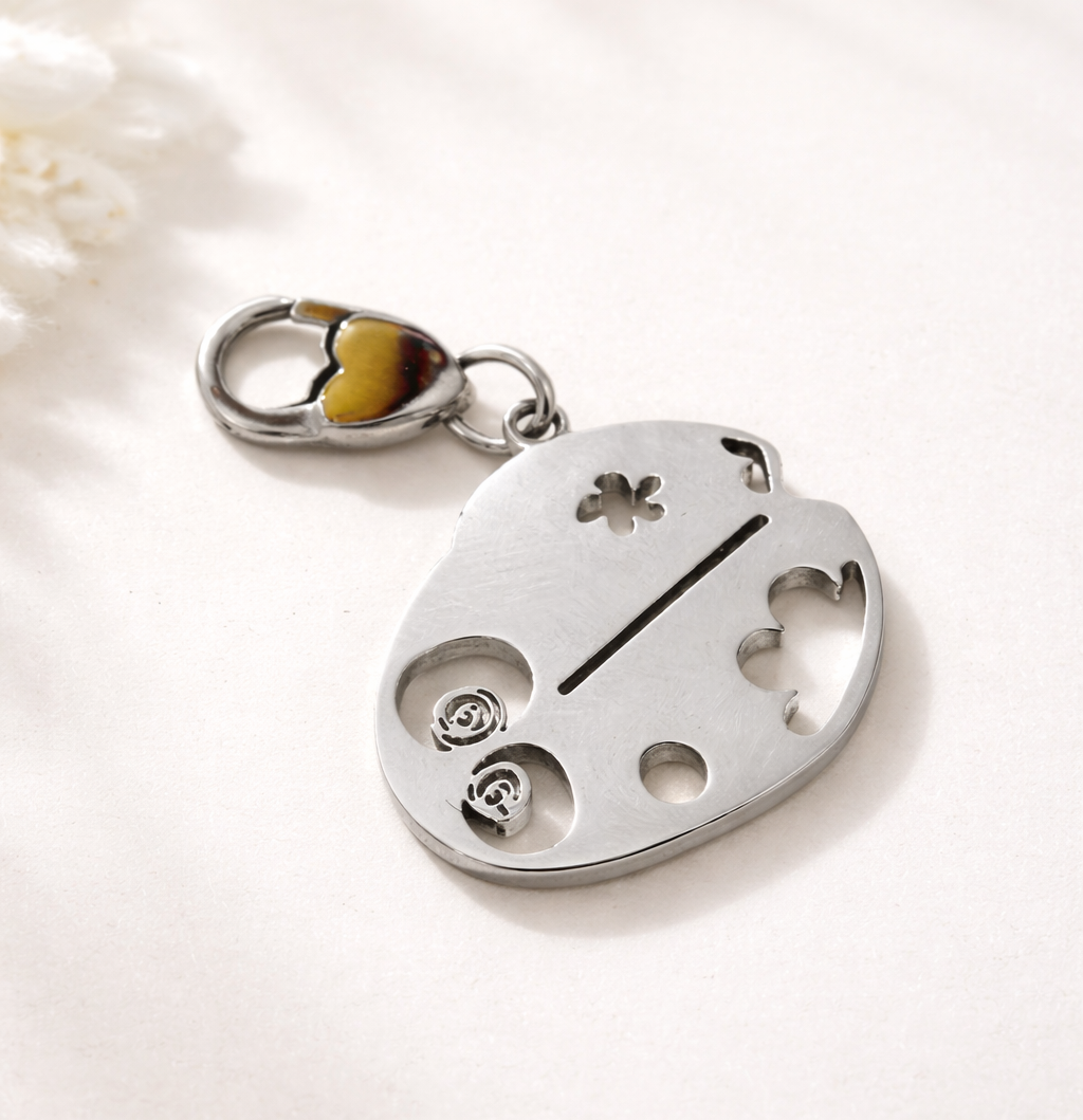 Ciondolo in acciaio coccinella firmato Vizio Gioielli