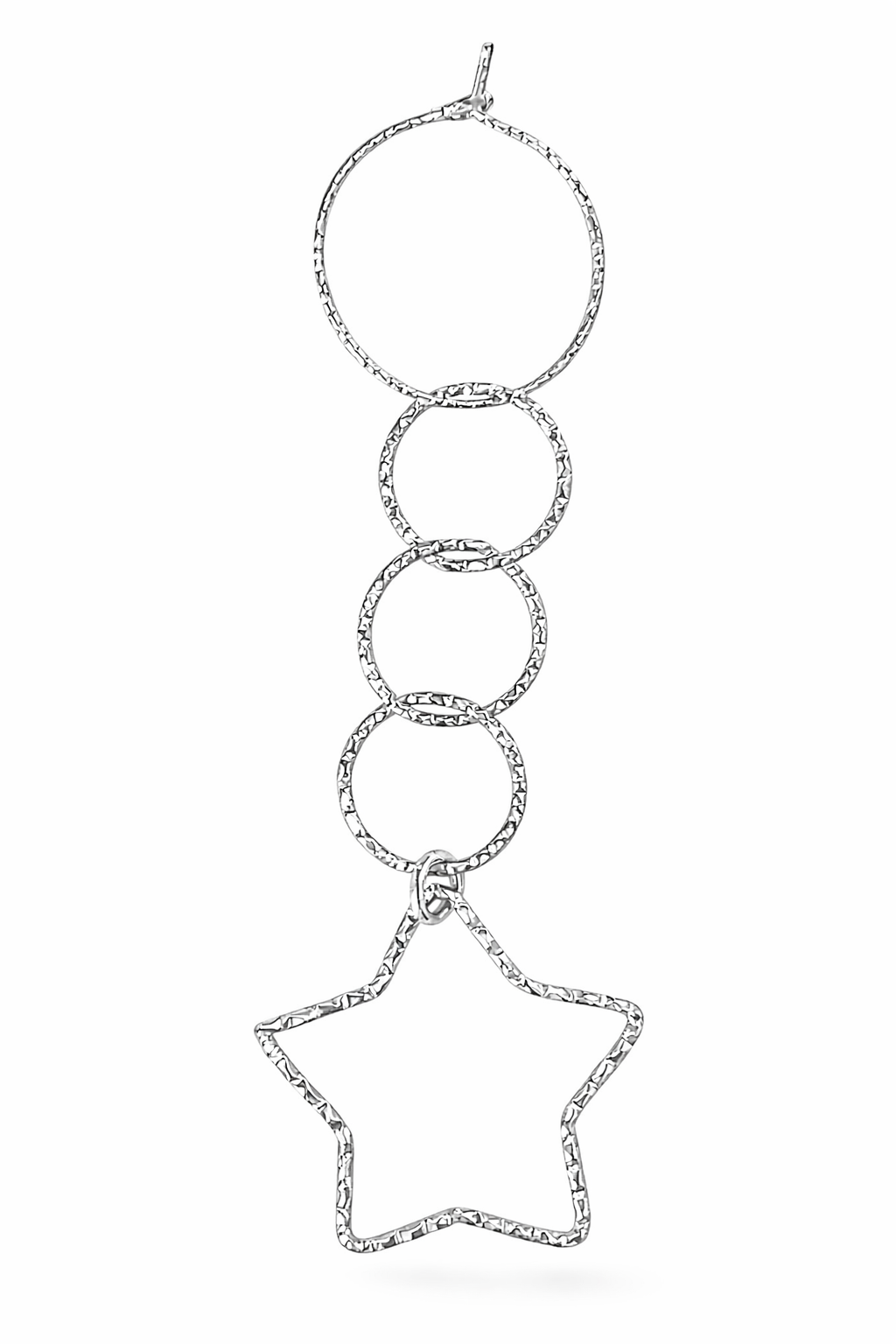 Mono Orecchino in acciaio silver firmato Vizio Gioielli