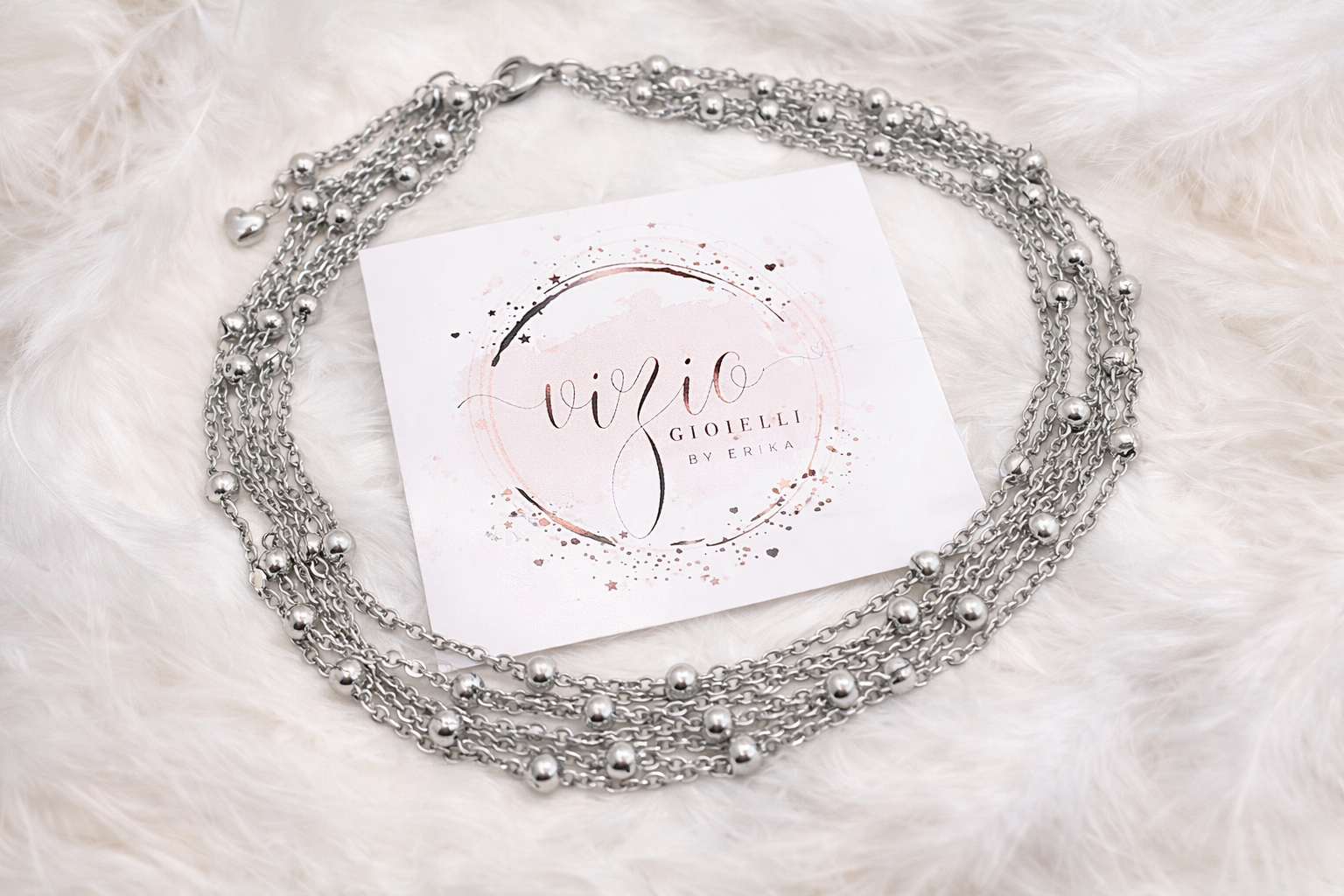 Girocollo in acciaio multifilo Vizio Gioielli