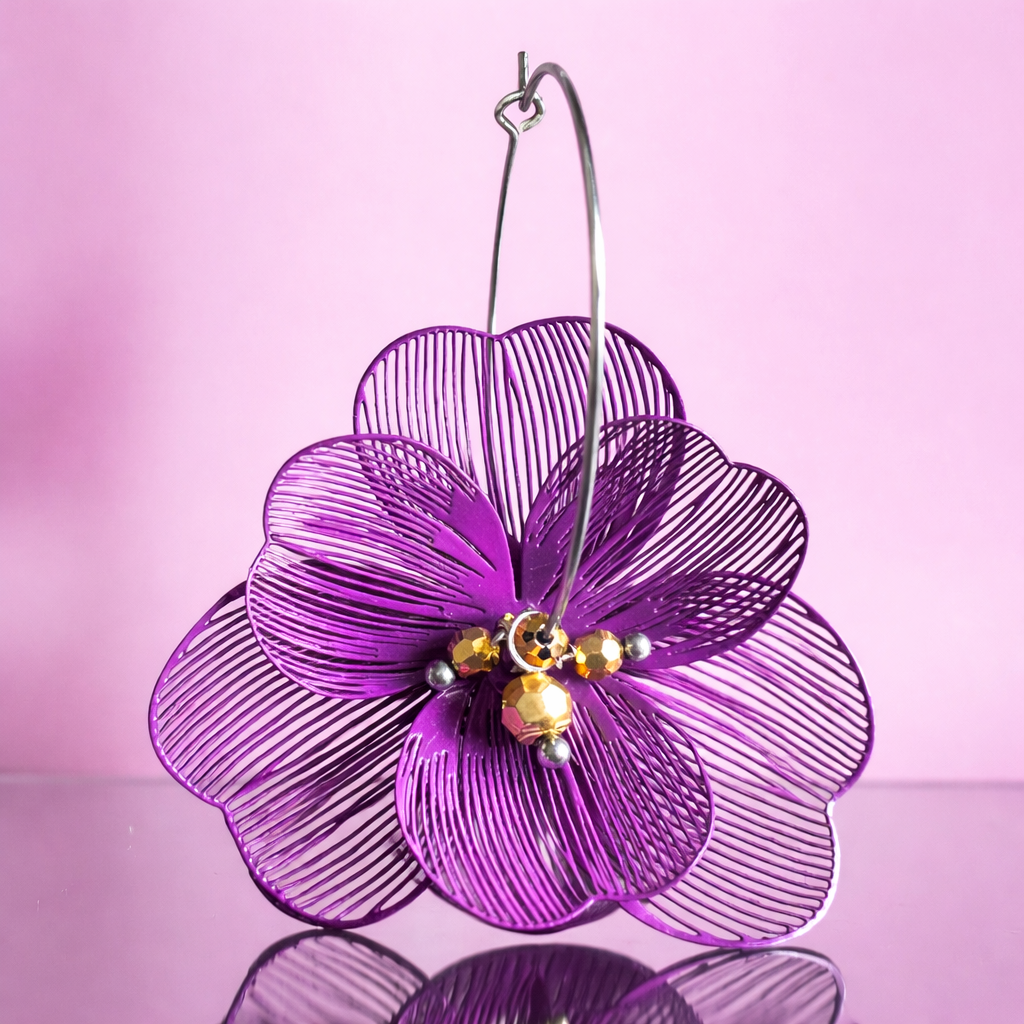 Mono orecchino in acciaio e cristalli firmato Vizio Gioielli