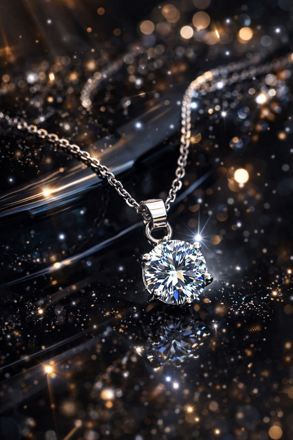 Girocollo in acciaio e Moissanite da 3 carati Vizio Gioielli