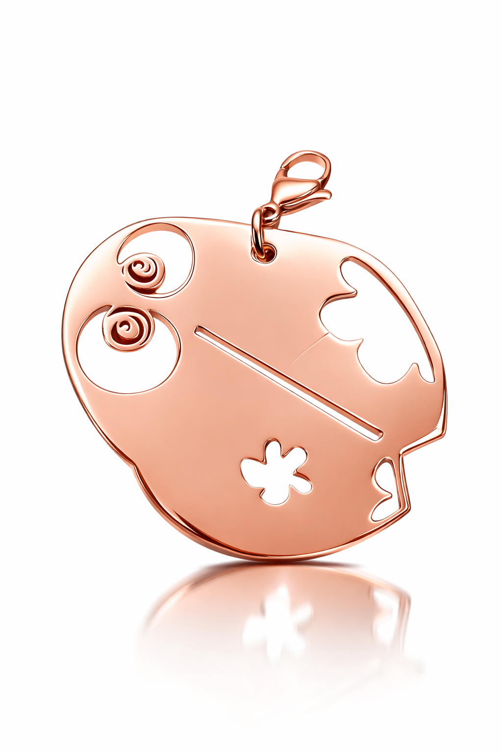 Ciondolo in acciaio rosato Coccinella firmato Vizio Gioielli