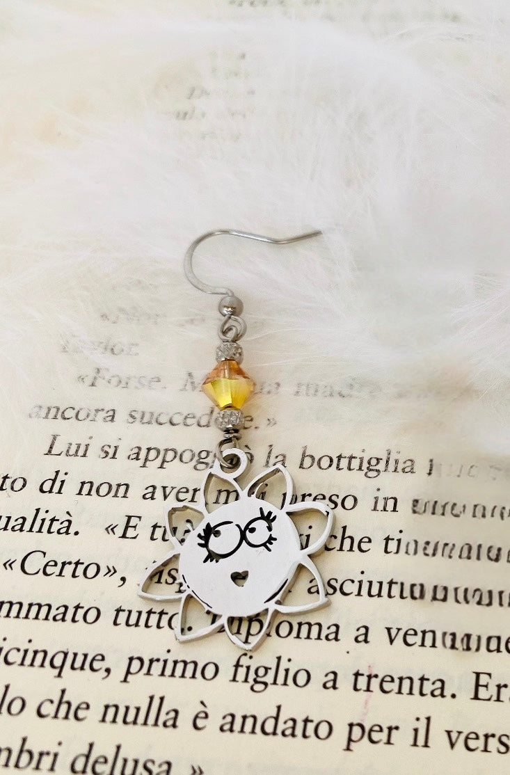 Mono orecchino in acciaio e cristallo Swarovski