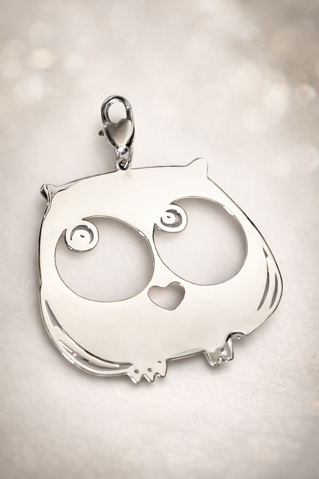 Ciondolo in acciaio Gufetto innamorato firmato Vizio Gioielli