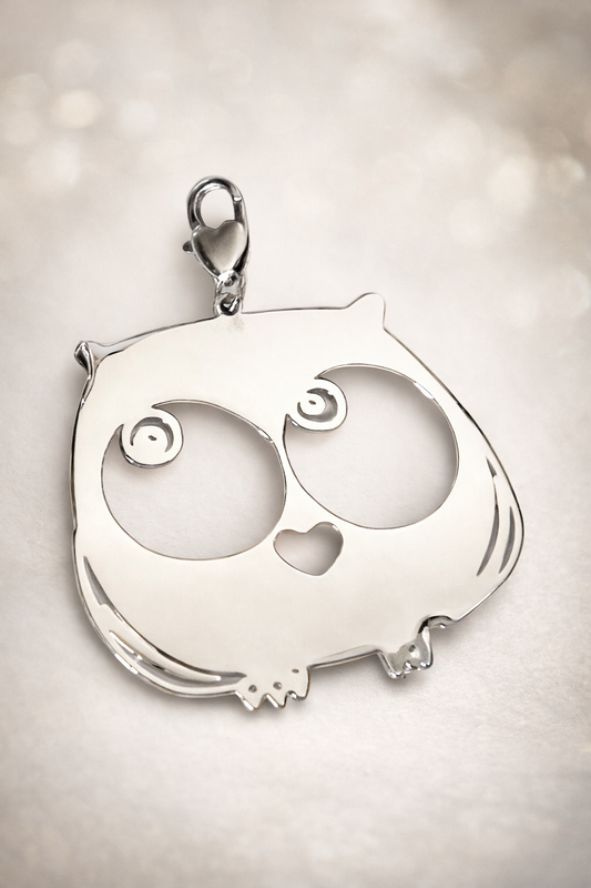 Ciondolo in acciaio Gufetto innamorato firmato Vizio Gioielli