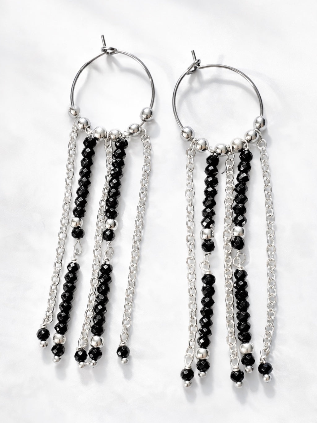 Orecchini in acciaio e spinelli  firmati Vizio Gioielli