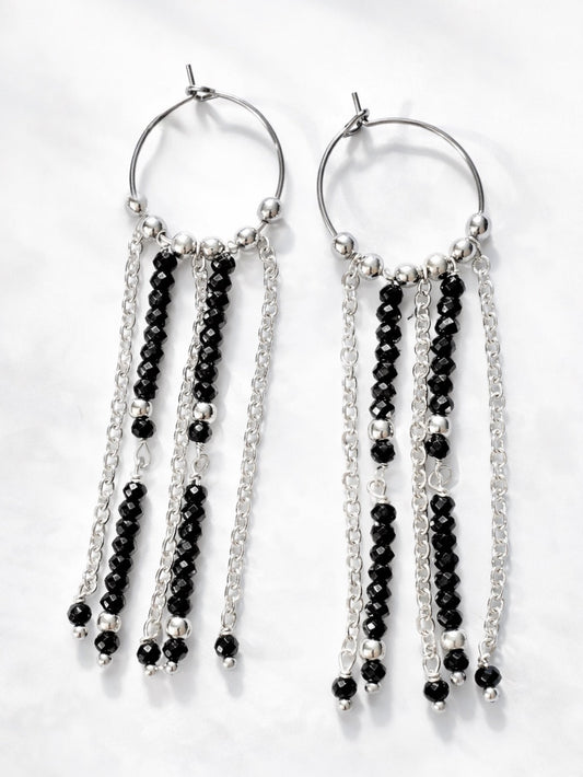 Orecchini in acciaio e spinelli  firmati Vizio Gioielli