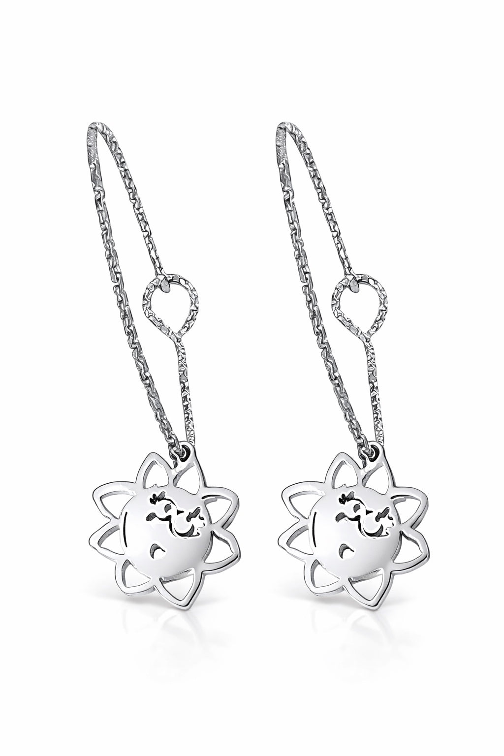 Orecchini in acciaio con pendente sole  firmati Vizio Gioielli