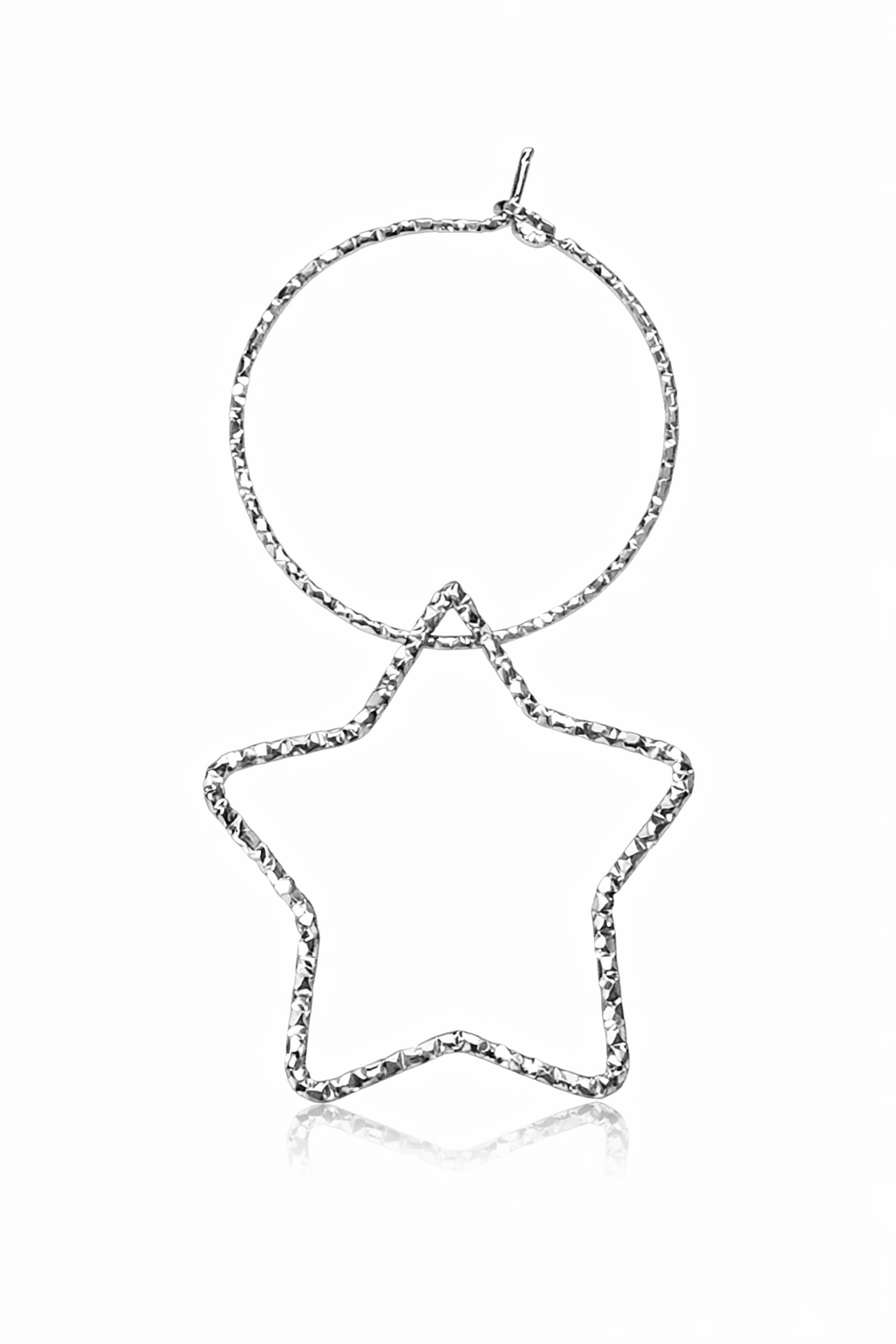 Mono Orecchino in acciaio silver firmato Vizio Gioielli