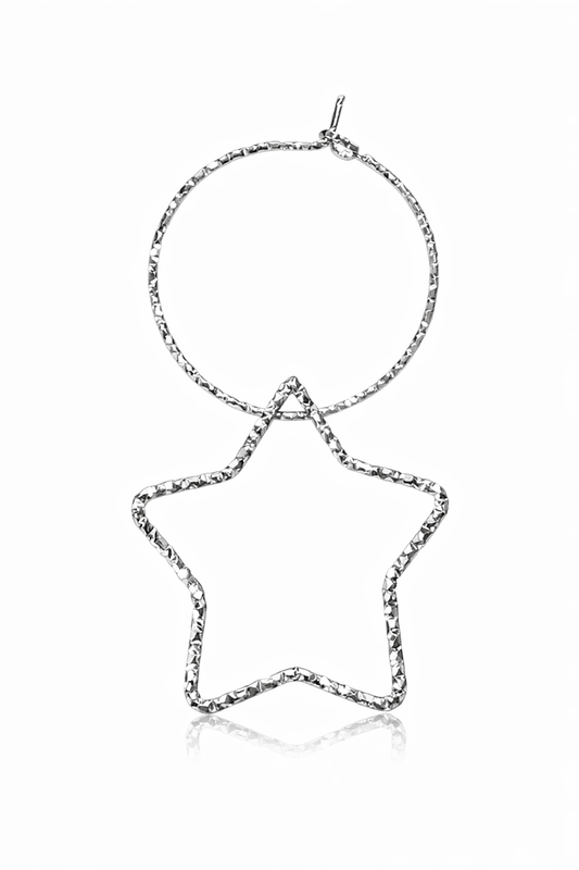 Mono Orecchino in acciaio silver firmato Vizio Gioielli