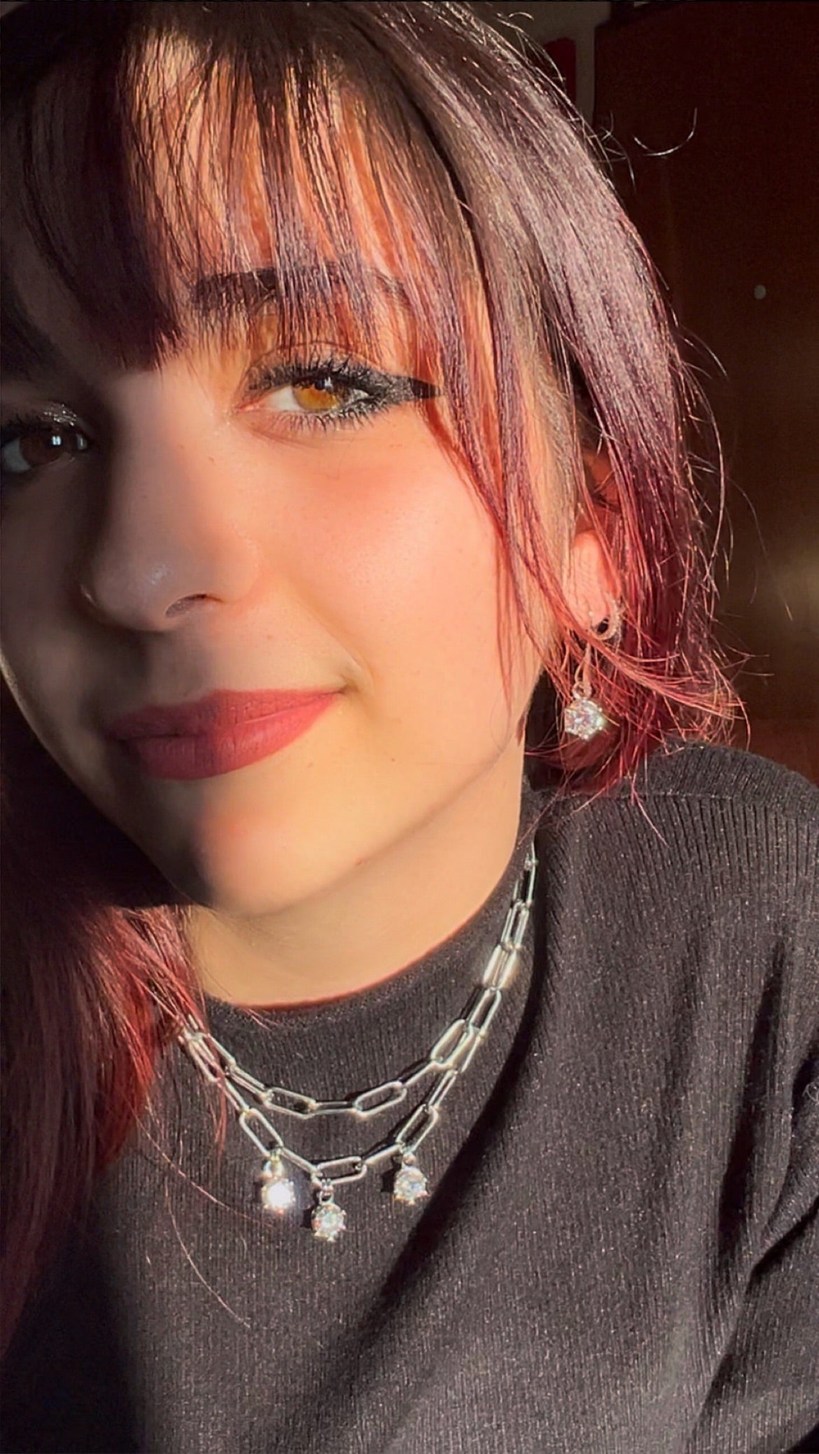 Girocollo e orecchini in acciaio e Moissanite 