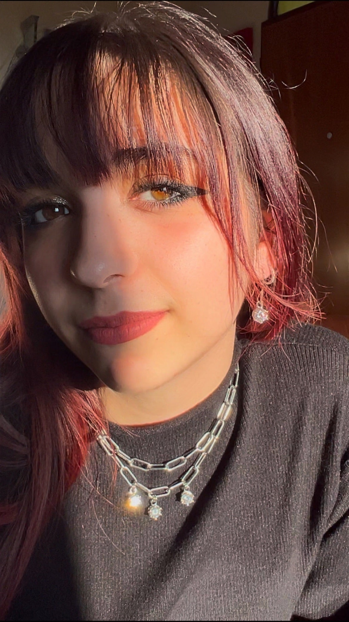 Girocollo e orecchini in acciaio e Moissanite 