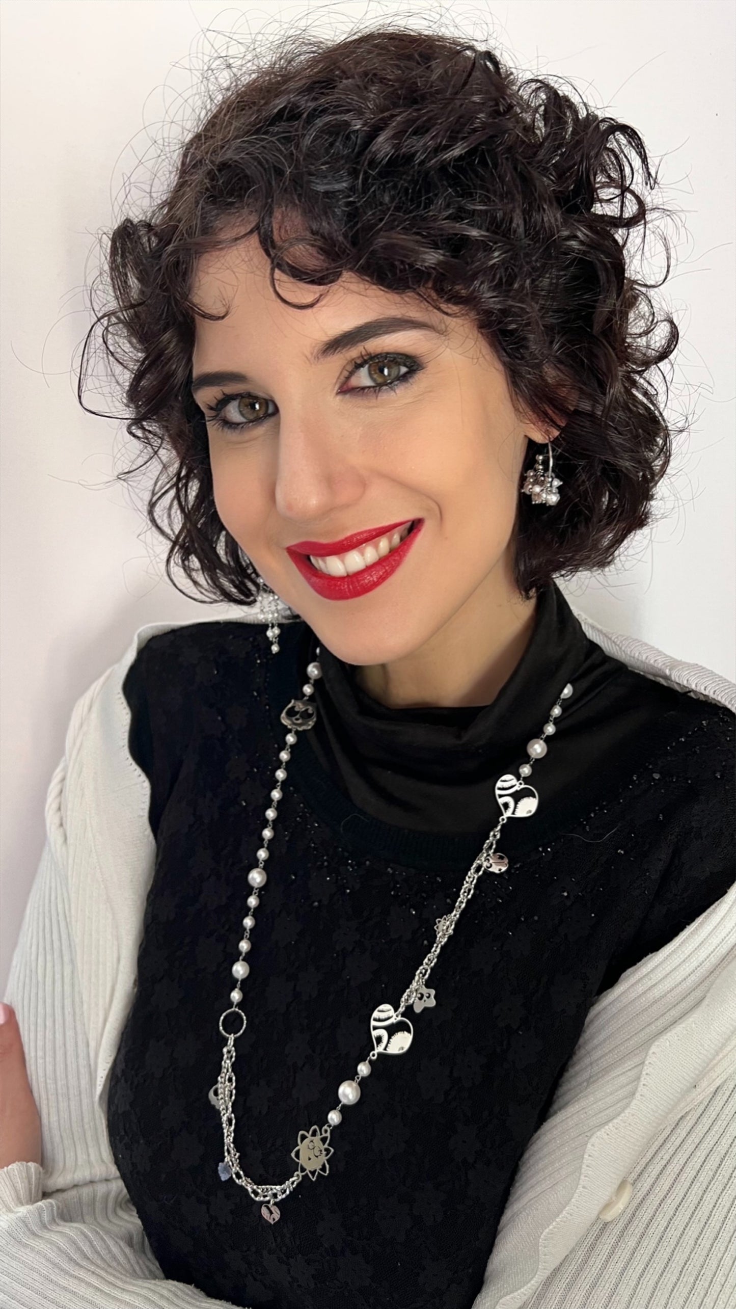 Collana in acciaio e mono orecchino in acciaio