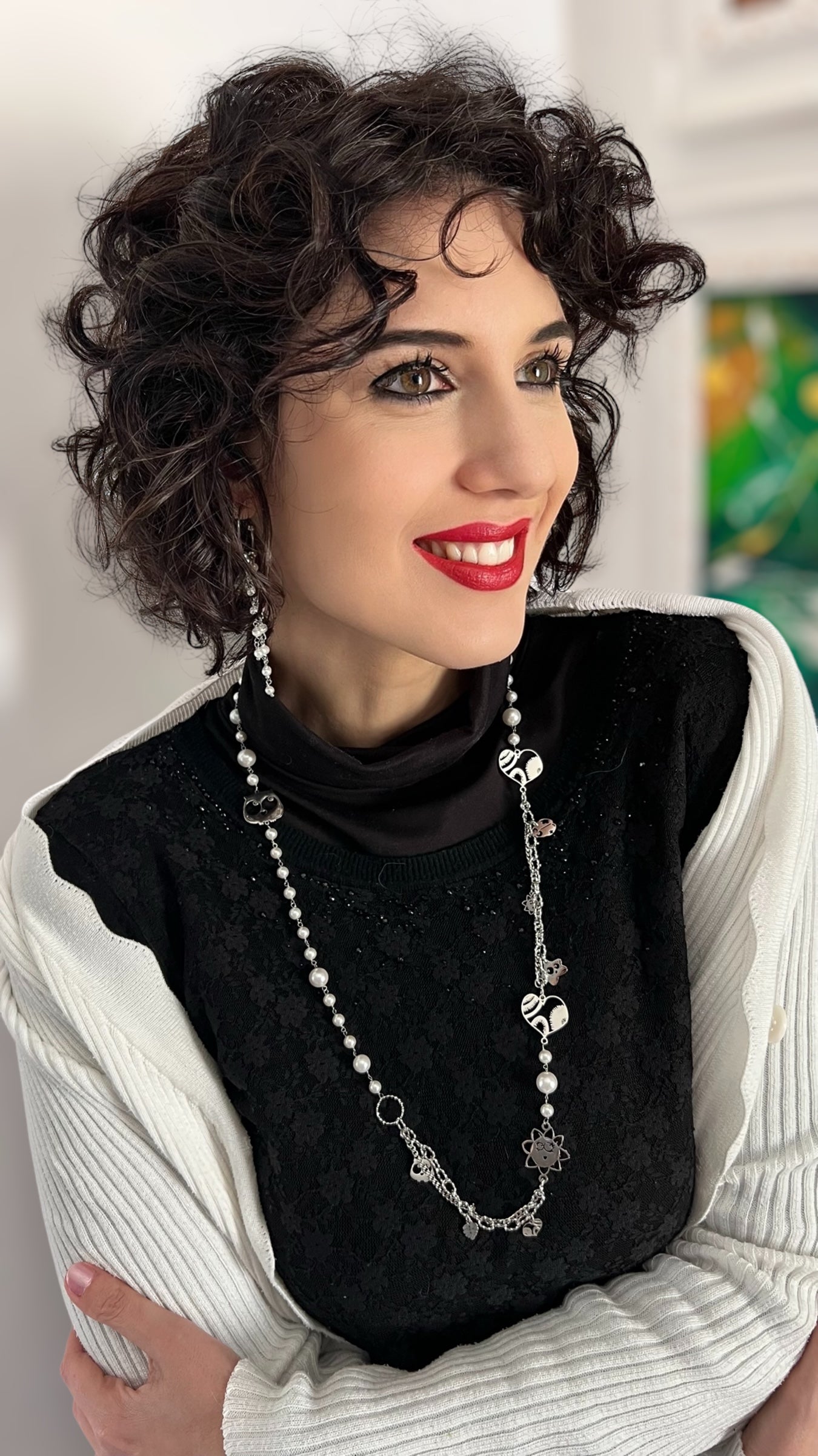 Collana in acciaio e mono orecchino in acciaio