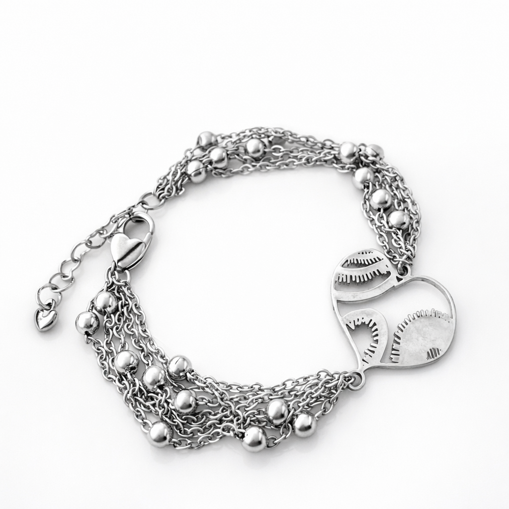 Bracciale in acciaio con cuore firmato Vizio Gioielli