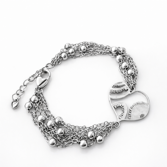 Bracciale in acciaio con cuore firmato Vizio Gioielli